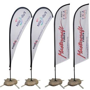Manufacturer Custom Polyester Beach <b>Flag</b> Banner with Fiberglass Flagpole & Base Digital Printed Tear Drop Feather <b>Flags</b> - Product Image 1