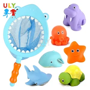 Hot Selling Baby Bath Toys Funny Cartoon Animals Shark Fishing Nets Baby Bath Water Playing Toy Floating Shower Swimming Toy