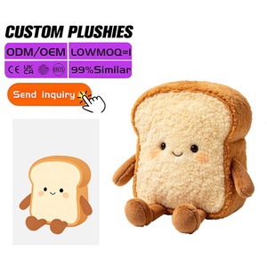 Oreiller personnalisé en forme de pain en peluche longue avec rembourrage en coton PP, super doux, design personnalisé, jouet en peluche pour la décoration de lit - Product Image 1