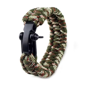 Pulsera de supervivencia de paracord con grillete de hebilla de acero inoxidable de metal ajustable 550 - Product Image 5
