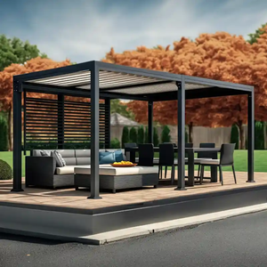 Pergola de jardin en aluminium de haute qualité, auvent pare-<span class=keywords><strong>soleil</strong></span> imperméable avec toit à lamelles, pergola extérieure 20x12 - Product Image 1