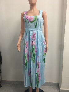 Robes plissées imprimées à col halter confortables pour femmes, tendance - Product Image 4