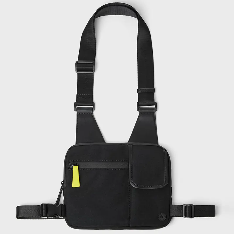 Новая индивидуальная модная черная холщовая нейлоновая мужская сумка через плечо, нагрудная сумка