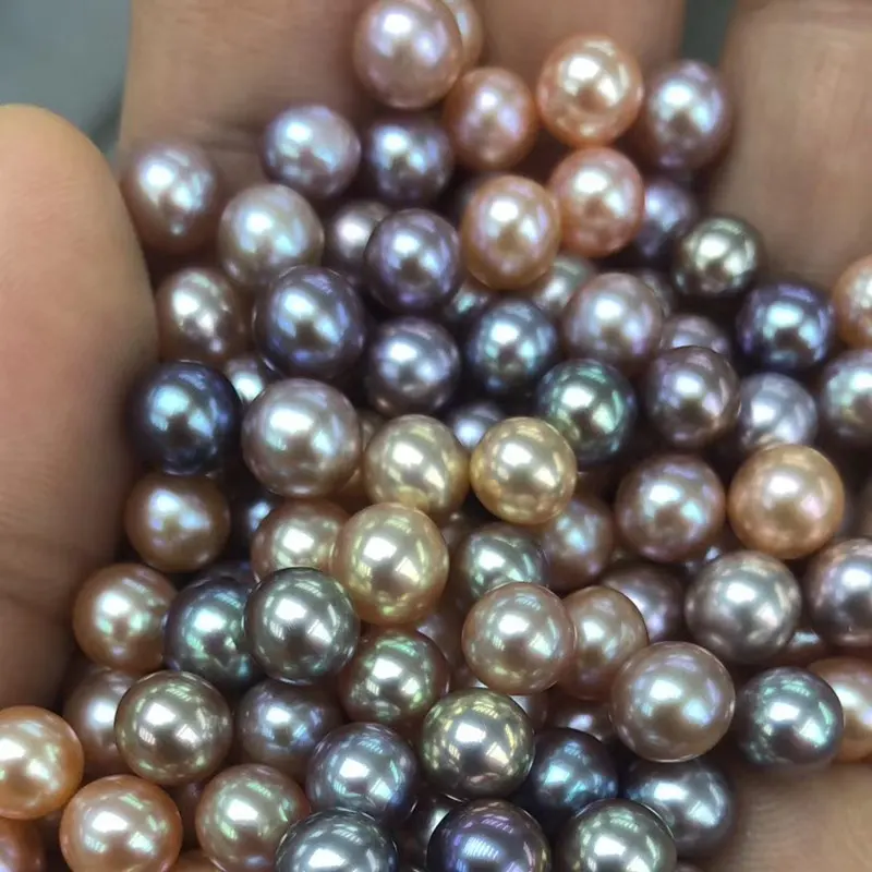 Perles rondes d'eau douce, de culture, en vrac, colorées, naturelles, vente en gros, 50g