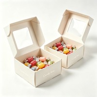 Scatola per Torte in Cartone Rigido Bianco con Logo Personalizzato, Piccola Scatola per Dolci con Finestra Trasparente, Confezione per Torte di Compleanno