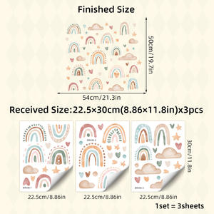 Commercio all'ingrosso arcobaleno stelle e adesivi da parete del sole simpatico cartone animato fai da te carta da parati autoadesiva per soggiorno camera da letto per la decorazione della casa - Product Image 5