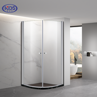 Cabine de douche double coulissante incurvée avec verre trempé de 6 mm, cabine de douche d'angle, salle de bain