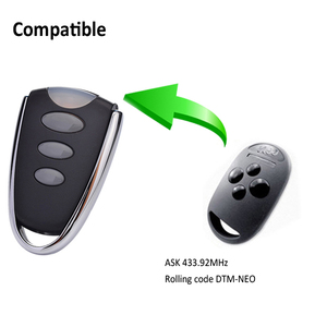 Điều khiển từ xa đa năng <span class=keywords><strong>RF</strong></span> <span class=keywords><strong>3</strong></span> nút học mã/cố định/phiên mã/sao chép mã, kèm pin và móc kim loại dùng cho cửa garage - Product Image 5