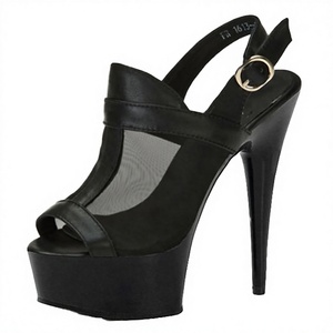 Pole <b>Dance</b> Stripper <b>Heels</b> Platform Boots 15cm Thin Heeled Full Dress Gothic Fetish Summer Open Toe Womens Big Sandals - Product Image 2