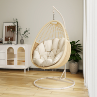 Fauteuil suspendu œuf rond en rotin tressé pour extérieur, pour adultes, de la marque Fulin Garden Furniture, pour ensemble de jardin