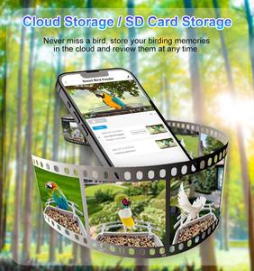 Caméra WiFi 5 Mpx intelligente à énergie solaire, détection d'oiseaux par IA, conception étanche et stockage en nuage pour les amateurs d'oiseaux - Product Image 4