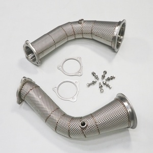 Reducing Straight Exhaust Downpipes With Brushed for Audi RS4 RS5 B9 2019-2022 2.9T, 304 Stainless Steel, OEM & ODM Available - Product Image 3