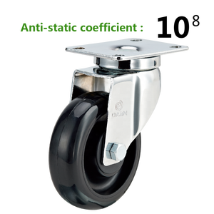 125mm <span class=keywords><strong>ESD</strong></span>-Rolle Mittelschwere Industrielle Antistatische Schwarze PU-Rad Leitfähige Rollen für Transportwagen - Product Image 1