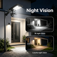 Lampu Jalan Tenaga Surya All in One dengan Kamera Keamanan 6MP 4G WiFi PTZ Deteksi Gerak AI Tahan Air IP65 untuk Taman