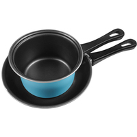 Mini batterie de cuisine en acier au carbone antiadhésive ensemble de poêles à frire et de poêles à soupe antiadhésives ensemble de poêles plates chinoises bon marché