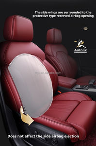 Cojines de asiento de coche de lujo de alta calidad 2017-2024 personalizados 360 ° todo incluido para <span class=keywords><strong>Audi</strong></span> A4/<span class=keywords><strong>A6</strong></span>/Q3/Q5 fundas de asiento de cuero de PVC vino rojo - Product Image 4