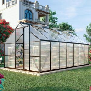 Serra da Giardino 8x14 FT, Serra <span class=keywords><strong>in</strong></span> Policarbonato con Struttura <span class=keywords><strong>in</strong></span> Alluminio, Grande Serra da Giardino con Ingresso - Product Image 1