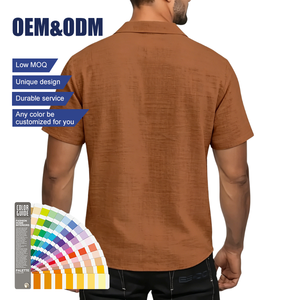 Chemise à manches courtes en polyester pour homme, imprimé palmier tropical, cool et élégante, respirante, décontractée, idéale pour la plage, le quotidien et les vacances - Product Image 3