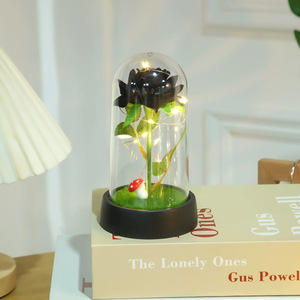 Ornement en verre en forme d'ange fait à la main, roses séchées, plantes préservées à LED, <span class=keywords><strong>fleur</strong></span> éternelle, Saint-Valentin, fête des mères, écologique - Product Image 4