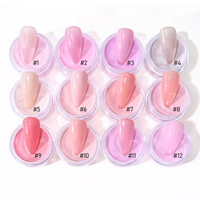 Poudre acrylique pour ongles rose nude 10g, 15 couleurs, paillettes cristallines roses, pour extension/plongée/gravure, poly monomère FA229