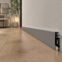 Plinthe moderne en alliage d'aluminium, double tenon à mortaise, design à clipser, ultra-étroite, ultra-fine, à bords droits, double couche