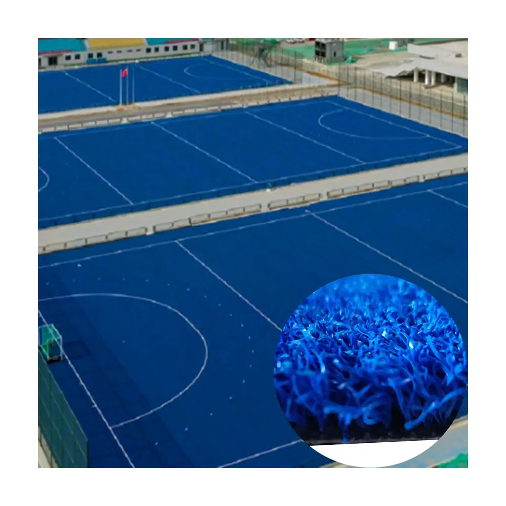 Gazon de sport synthétique de couleur bleue de 12mm, gazon artificiel pour basket-ball, hockey, golf, tennis