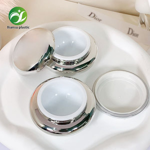OEM Wholesale Factory Silver UV Coating Flat Round Empty PP <strong>Cosmetic</strong> Cream Skin Care Tank Container - Product Image 3