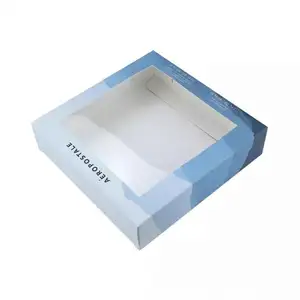 Индивидуальная черная печать высечка Складная белая карточная бумажная упаковочная коробка