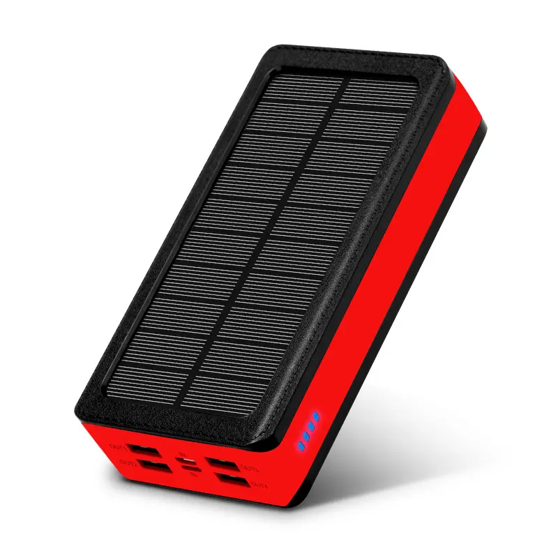 Portable 30000mAh 22.5W Qi Chargeur de panneau solaire à charge rapide Station d'alimentation étanche à 4 ports avec lumière flash LED Matériau ABS