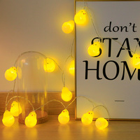 Lumières décoratives de Pâques à LED en forme de petit poulet jaune coquille d'oeuf pour la décoration de chambre d'enfant