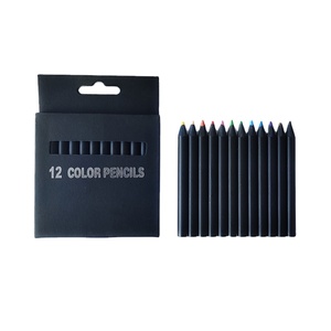โรงงานขายส่ง ชุดดินสอสีไม้ดำ 12 สี ในกล่องกระดาษ EN71 ดินสอสีไม้ดำสำหรับเด็ก OEM - Product Image 5