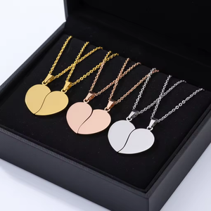 Collar con Colgante <span class=keywords><strong>de</strong></span> Corazón Personalizable, Acero Inoxidable, Chapado en Oro, Estilo Moderno, Minimalista, Joyería con Dije <span class=keywords><strong>de</strong></span> Corazón, Regalo para San Valentín - Product Image 6