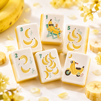Tuiles de Mahjong Personnalisées avec Logo Imprimé Motif Fruits, Ensemble de Mahjong en Acrylique et Mélamine, Fabricant de Jeux de Société en Gros