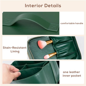 Sac à maquillage KONCAI, sac de <span class=keywords><strong>voyage</strong></span> en cuir PU pour femmes, tendance de Noël, organiseur de cosmétiques, boîte de beauté, petit sac de <span class=keywords><strong>voyage</strong></span> - Product Image 3