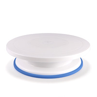 Support de plateau tournant à gâteau rotatif lisse jetable de 11 pouces Spinner tournant en plastique pour décorer l'affichage et la cuisson