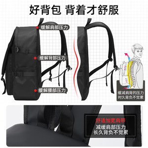 Student Backpack 15 Inches Dark Gray Fashion Label Unisex School Education Laptop Bag - Product Image 3