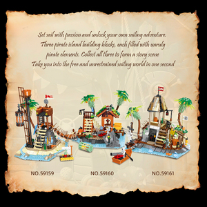 Ensemble de blocs de construction de la série <span class=keywords><strong>Île</strong></span> <span class=keywords><strong>des</strong></span> <span class=keywords><strong>pirates</strong></span>, ensemble du roi <span class=keywords><strong>des</strong></span> <span class=keywords><strong>pirates</strong></span>, décoration de la maison, cadeau pour enfants - Product Image 2