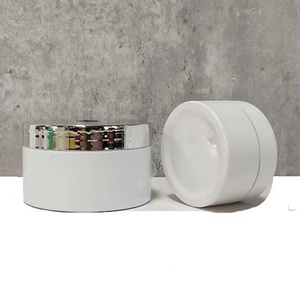 4oz 8oz Cosmetic <b>Jar</b> PET Round 100ml Empty White <b>Plastic</b> Hair Mask Body Cream <b>Jars</b> with Silver UV Lids Custom Logo - Product Image 1