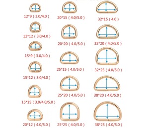 Op maat gemaakte metalen <span class=keywords><strong>split</strong></span> <span class=keywords><strong>D</strong></span>-<span class=keywords><strong>ring</strong></span> rosé goud/zilver/zwart voor luxe handtas - Sterke verstelbare hardware luxe sterk - Product Image 6