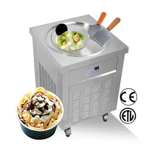 Free shipping from usa warehouse ETL CE 50cm round pan fried ice cram machine maker/ice cream roll maker/rolled ice cream maker