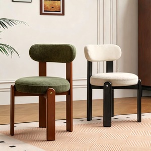 Chaises de salle à manger en bois massif de style nordique moderne et luxueux, 4, 6, 8, 10 places, pour hôtel, cuisine, café, table avec revêtement en cuir, design d'intérieur - Product Image 1
