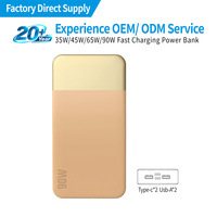 Batterie externe portable ultra-fine OEM personnalisée 35W 45W 65W haute puissance 10000mAh 20000mAh USB Type-C rechargeable à charge rapide