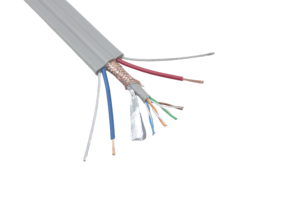 كابل مسطح CAT5E CAT6 للمصاعد مع سلك طاقة، موصل نحاسي مع عزل <span class=keywords><strong>PVC</strong></span>، جهد منخفض 300 فولت - Product Image 3