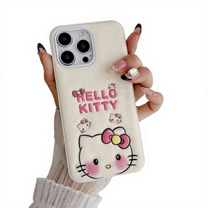 Coque de Téléphone 2025 Personnalisée d'Usine Populaire pour Filles Motif Mignon de Dessin Animé <span class=keywords><strong>Hello</strong></span> Kitty en Relief 3D en TPU et PC pour Samsung S22 S23 S24 Ultra - Product Image 1