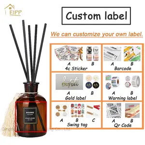 Custom Logo Packaging 100ml 300ml Clear Empty Luxury Aroma Perfume Reed Diffuser Aromatherapy Bottles Glass With Box