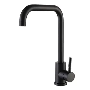 Matte Black 7 Shape High Arc Hot And Cold Kitchen tap Single level Stainless Steel Kitchen Sink Faucet