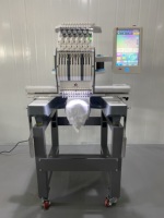 Machine à broder monotête contrôlée par ordinateur, 12 aiguilles, pour broderie plate et tubulaire, idéale pour la fabrication commerciale de t-shirts et de casquettes