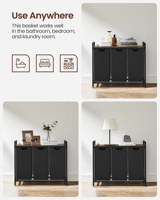 Trieur de linge écologique à 3 compartiments, durable et multi-usages, avec structure en acier et panier en tissu amovible