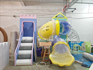 Petite toboggan personnalisée <span class=keywords><strong>beige</strong></span> clair, équipement de jeu intérieur coloré pour bébés, maisonnette pour enfants, salle de jeux pour enfants, <span class=keywords><strong>piscine</strong></span> <span class=keywords><strong>à</strong></span> balles - Product Image 2