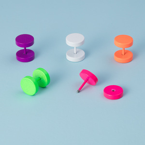 <span class=keywords><strong>Faux</strong></span> plugs et tunnels colorés ronds et plats, tendance, en acier inoxydable, pour <span class=keywords><strong>cartilage</strong></span>, tragus, hélix, <span class=keywords><strong>piercing</strong></span> d'<span class=keywords><strong>oreille</strong></span> - Product Image 4